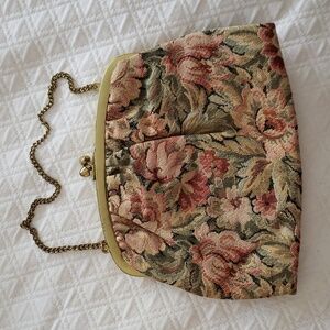 Retro tapestry clutch bag
